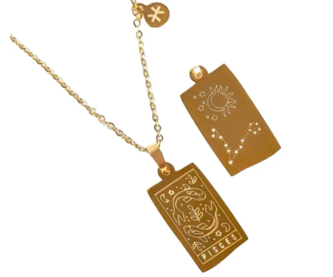 Pisces Elegant Zodiac Sign Necklace, Constellation Necklace