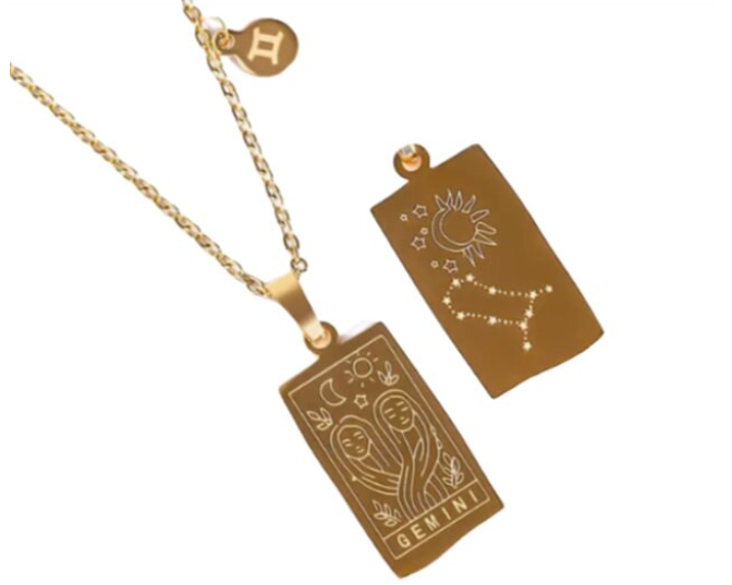 Gemini Elegant Zodiac Sign Necklace, Constellation Necklace