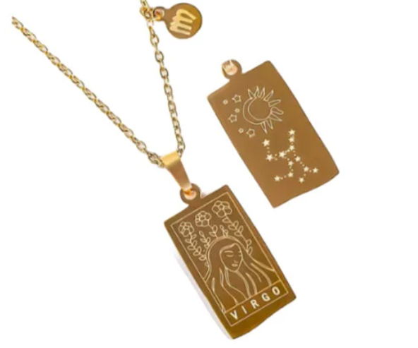 Virgo Elegant Zodiac Sign Necklace, Constellation Necklace