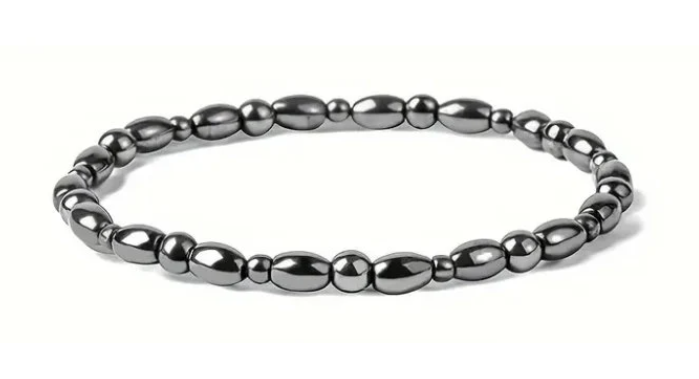 Gun Metal Grey Hematite Beaded Bracelet for Women & Men - "The Stone of the Mind" - Magnetic Therapy - Biomagnetic Therapy - Magnetherapy