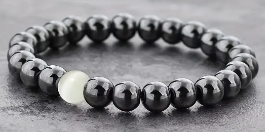 Hematite Stone Beaded Bracelet for Women & Men - "The Stone of the Mind" - Magnetic Therapy - Biomagnetic Therapy - Magnetherapy