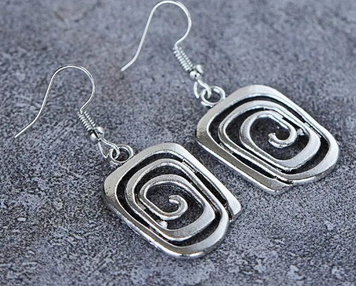 Vintage Bohemian Style - Silver Plated - Dangle Earrings - Hypoallergenic