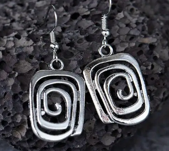 Vintage Bohemian Style - Silver Plated - Dangle Earrings - Hypoallergenic