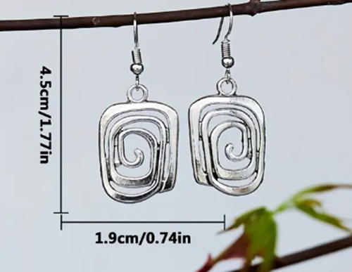 Vintage Bohemian Style - Silver Plated - Dangle Earrings - Hypoallergenic