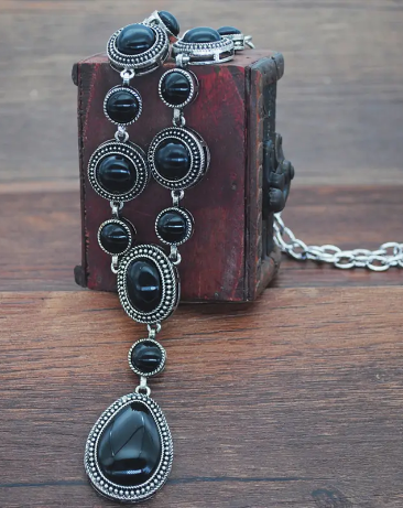 Turquoise Gemstone Waterdrop Shaped Pendant Necklace - Beautiful Statement Piece