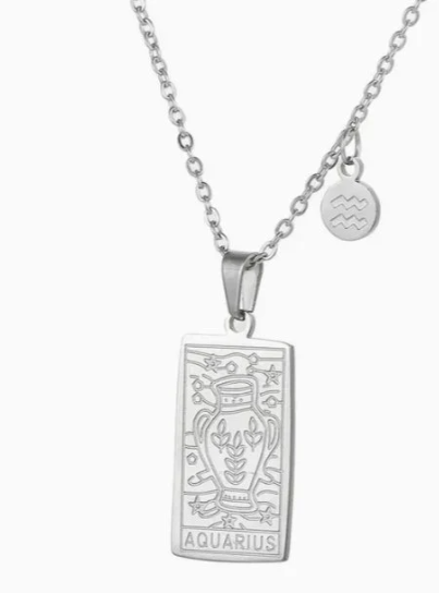 Aquarius Elegant Zodiac Sign Necklace, Constellation Necklace