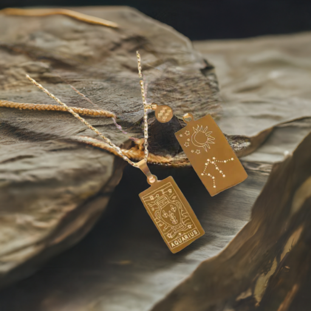 Aquarius Elegant Zodiac Sign Necklace, Constellation Necklace
