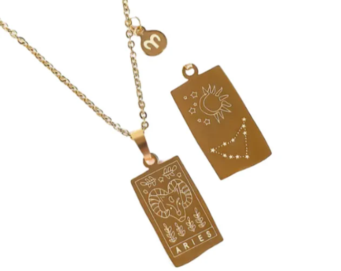 Aries Elegant Zodiac Sign Necklace, Constellation Necklace