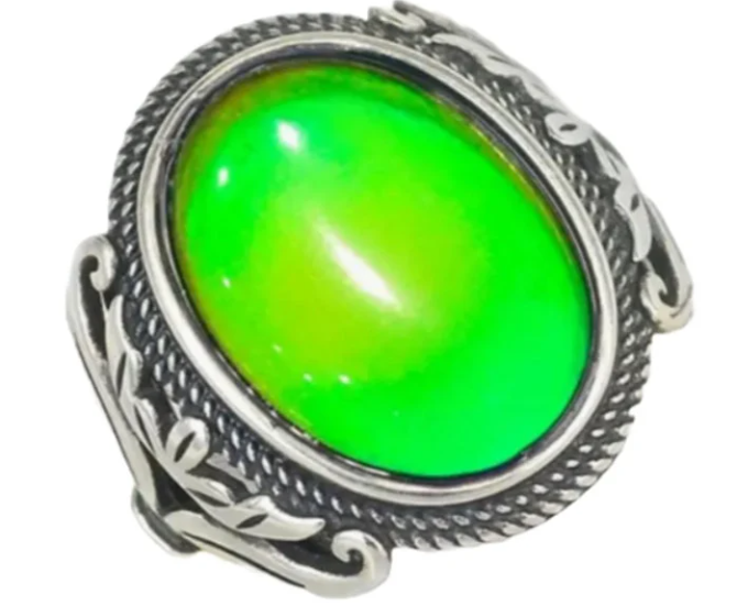 Victorian Design Band - Boho Style Mood Stone - Color Changing Ring - High Quality Stainless Steel - Statement Ring for Women- Nostalgic