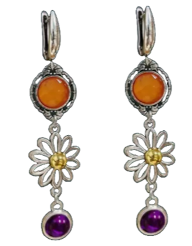 Retro Bohemian Hollow Flower Design Dangle Earrings