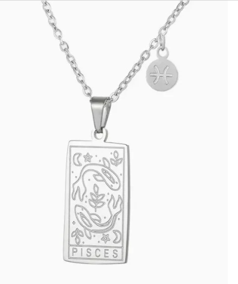 Pisces Elegant Zodiac Sign Necklace, Constellation Necklace
